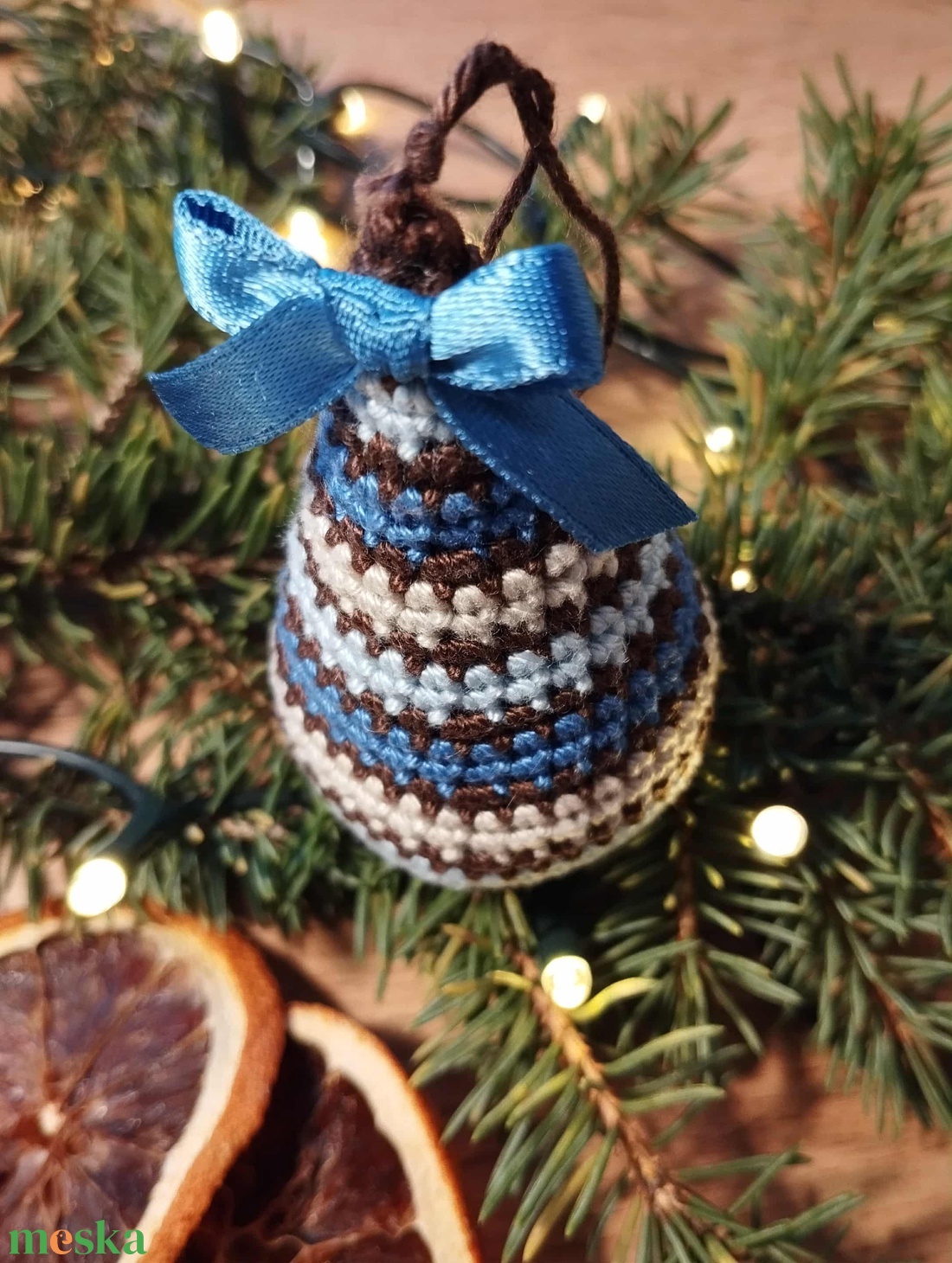 Jeges fenyő, horgolt karácsonyfa - karácsony - karácsonyi lakásdekoráció - karácsonyfadíszek - Meska.hu