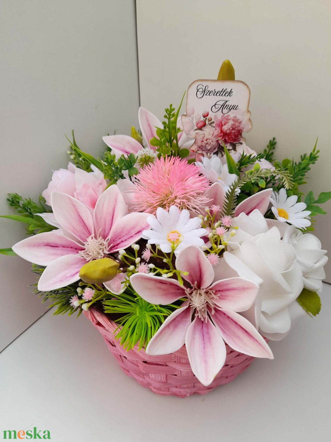 Virágkosár - otthon & életmód - dekoráció - asztal és polc dekoráció - asztaldísz - Meska.hu