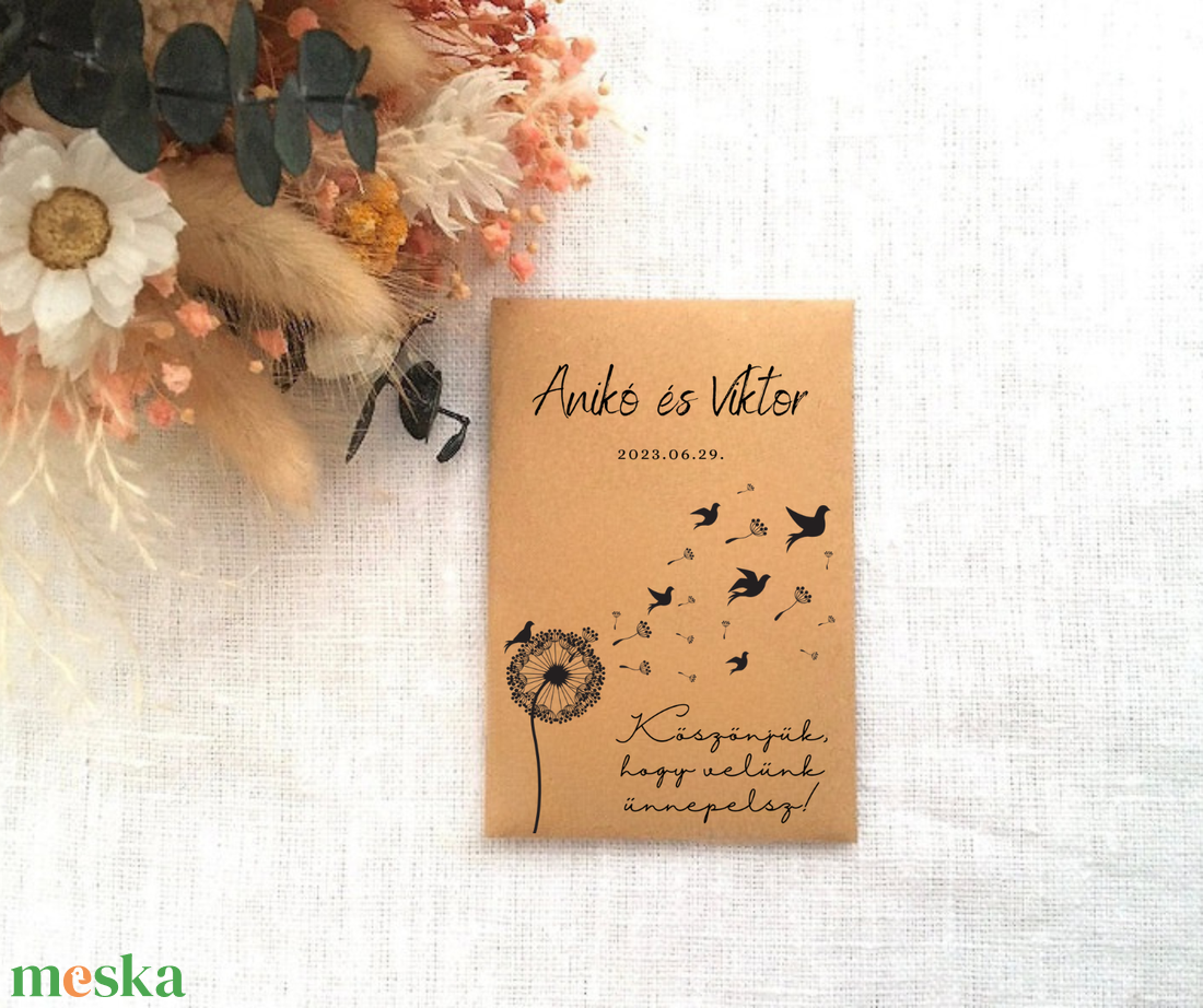Virágmag esküvői köszönetajándék egyedi csomagolásban (KAJA4) - esküvő - emlék & ajándék - köszönőajándék - Meska.hu