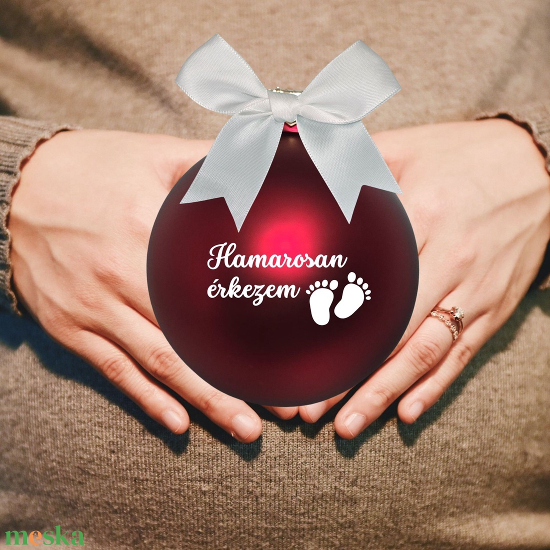 HAMAROSAN ÉRKEZEM KARÁCSONYI ÜVEGGÖMB PIROS 8 cm (807gomb) - karácsony - karácsonyi lakásdekoráció - karácsonyfadíszek - Meska.hu