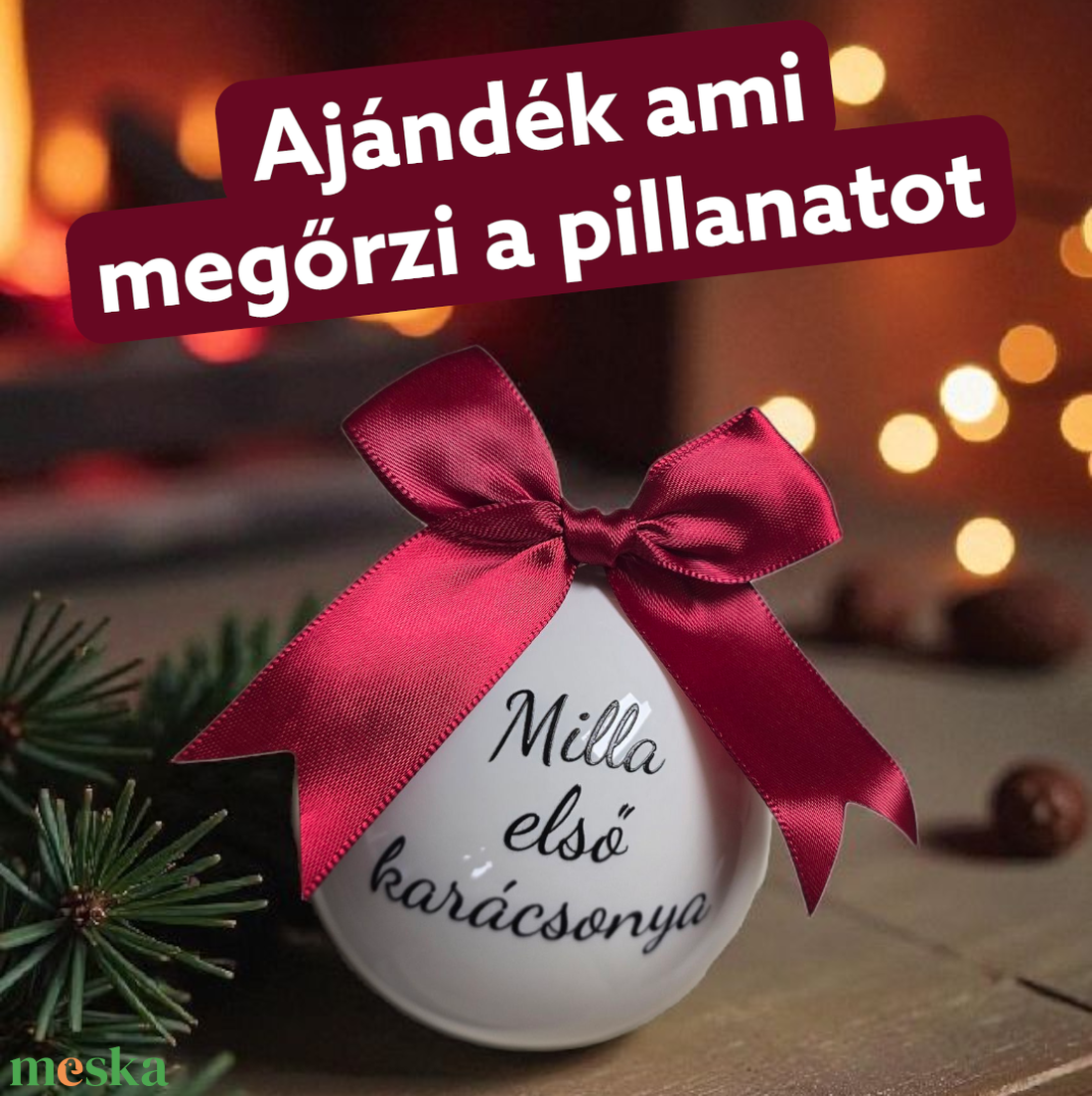 Fehér fényes üveggömb 8cm egyedi felirattal (804gomb) - karácsony - karácsonyi lakásdekoráció - karácsonyfadíszek - Meska.hu