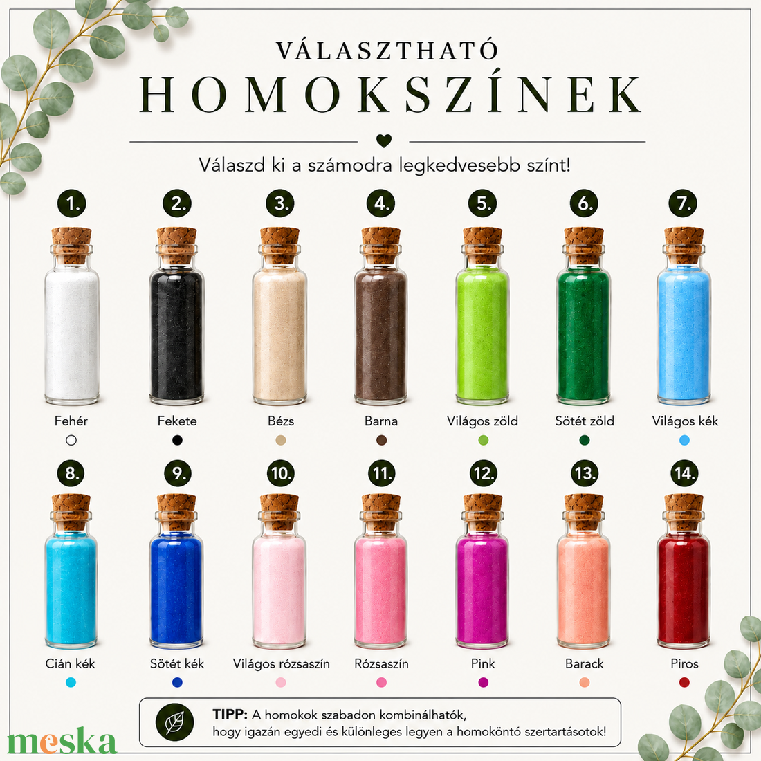 Díszített homoköntő szett több színben, kérhető felirattal (HOM4) - esküvő - esküvői ceremónia - homokceremónia szettek - Meska.hu