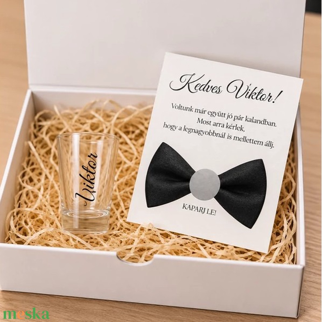 Mini tanúbox - feles pohár kaparós felkérőlappal (TANU5) - esküvő - meghívó & kártya - tanú felkérő - Meska.hu