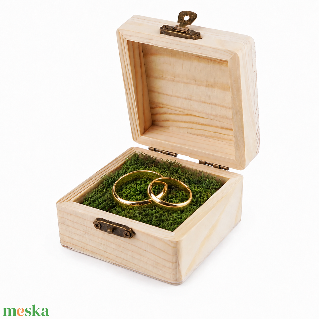 Gyűrűtartó fadoboz gravírozva 8 x 8 cm - esküvő - esküvői ceremónia - gyűrűtartó & gyűrűpárna - Meska.hu