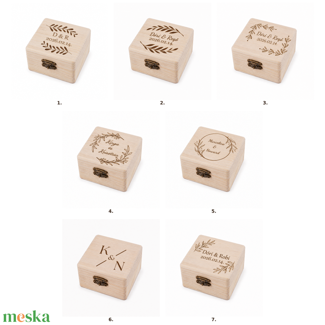 Gyűrűtartó fadoboz gravírozva 8 x 8 cm - esküvő - esküvői ceremónia - gyűrűtartó & gyűrűpárna - Meska.hu