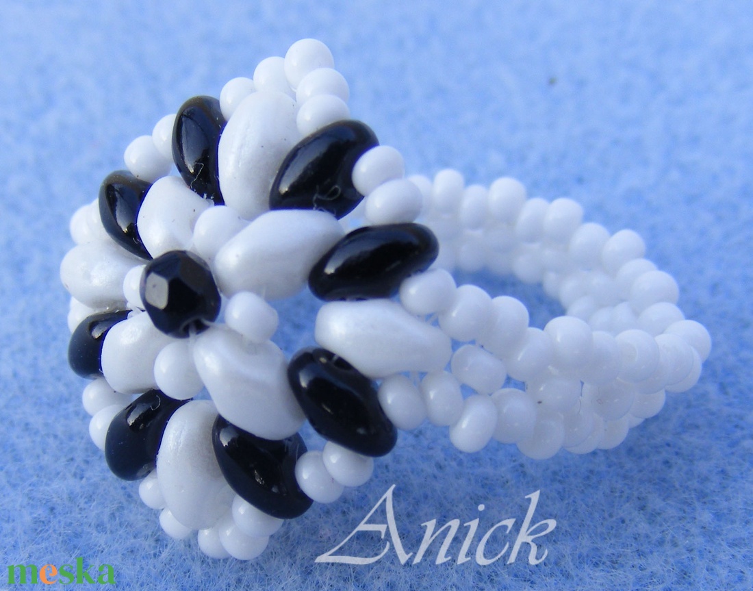 Virágrombusz - gyöngygyűrű - ékszer - gyűrű - gyöngyös gyűrű - Meska.hu