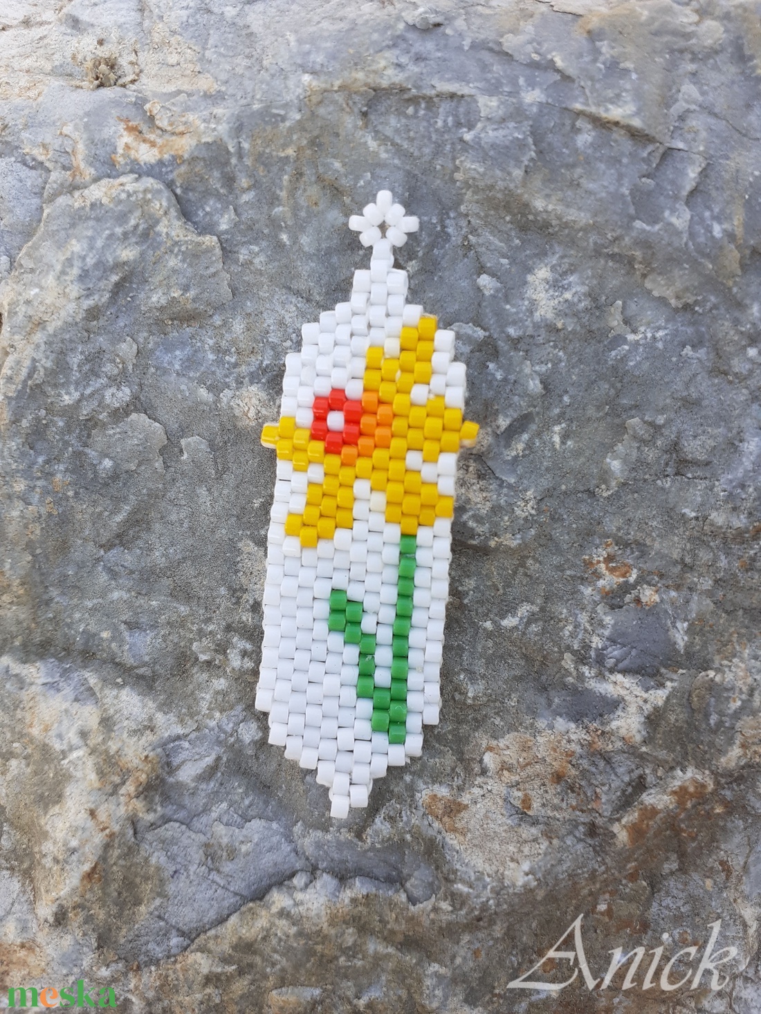 Tavaszvárás 3 - nárciszos medál/fülbavaló - ékszer - nyaklánc - medál - Meska.hu