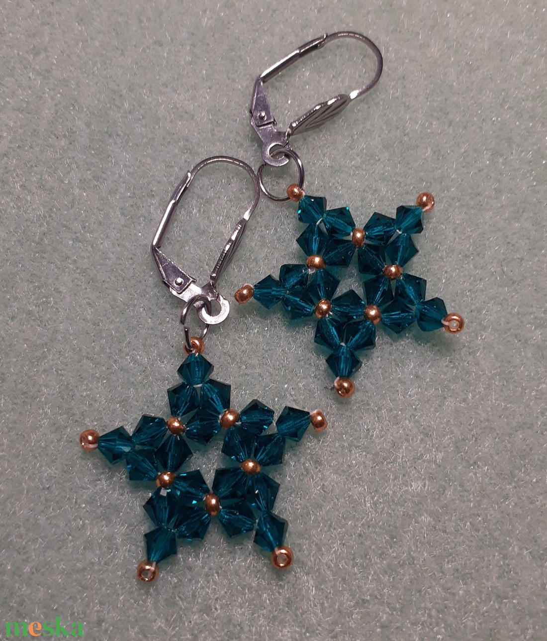 Csillagfény 2 - gyöngyfülbevaló - ékszer - fülbevaló - lógó fülbevaló - Meska.hu