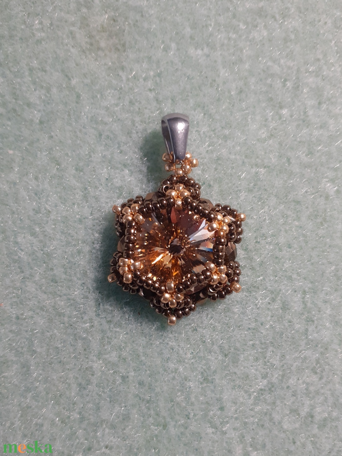 CSillagfény - gyöngymedál - ékszer - nyaklánc - medál - Meska.hu