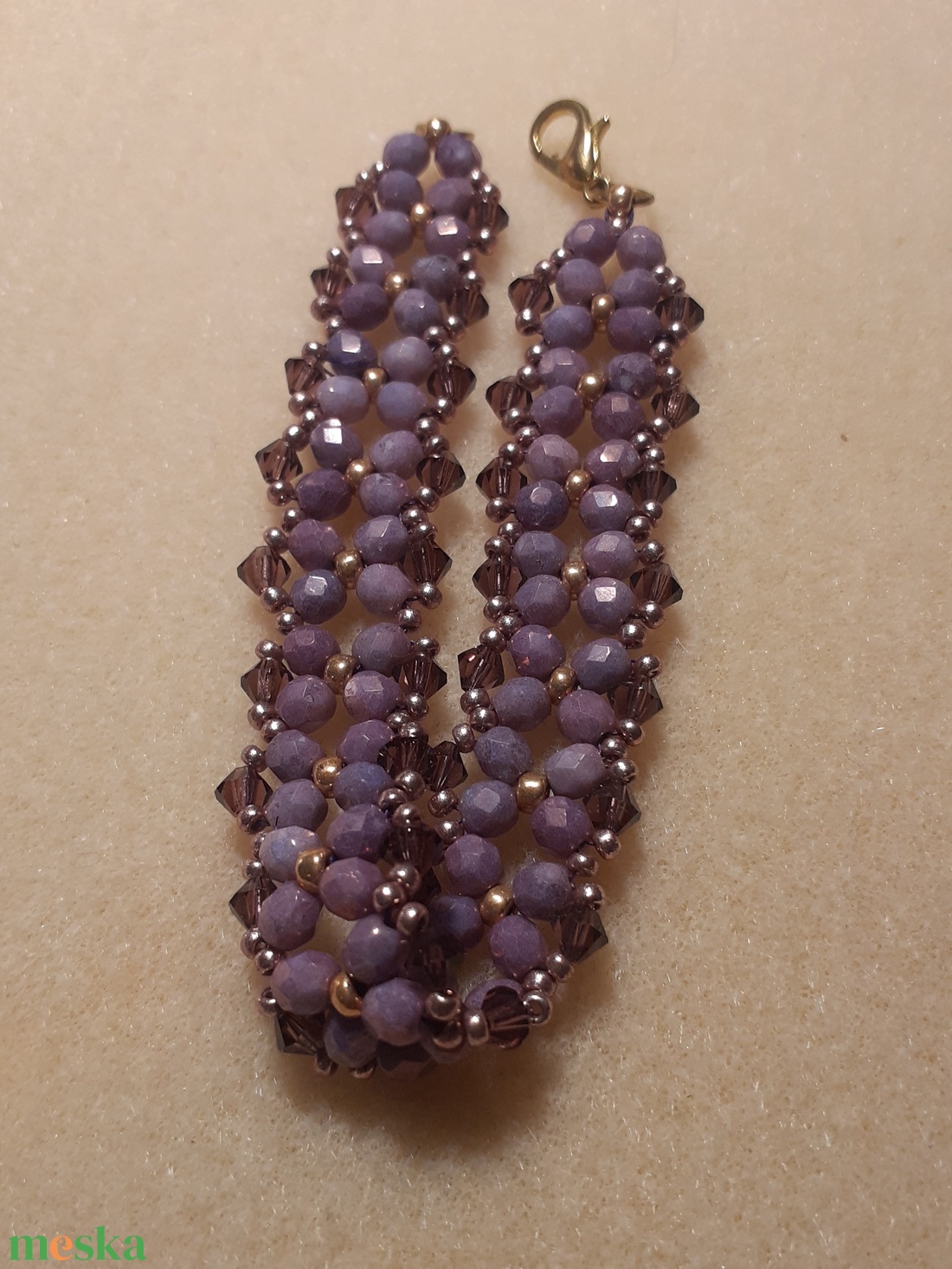 Lila árnyalatok - gyöngyékszerszett - ékszer - ékszerszett - Meska.hu