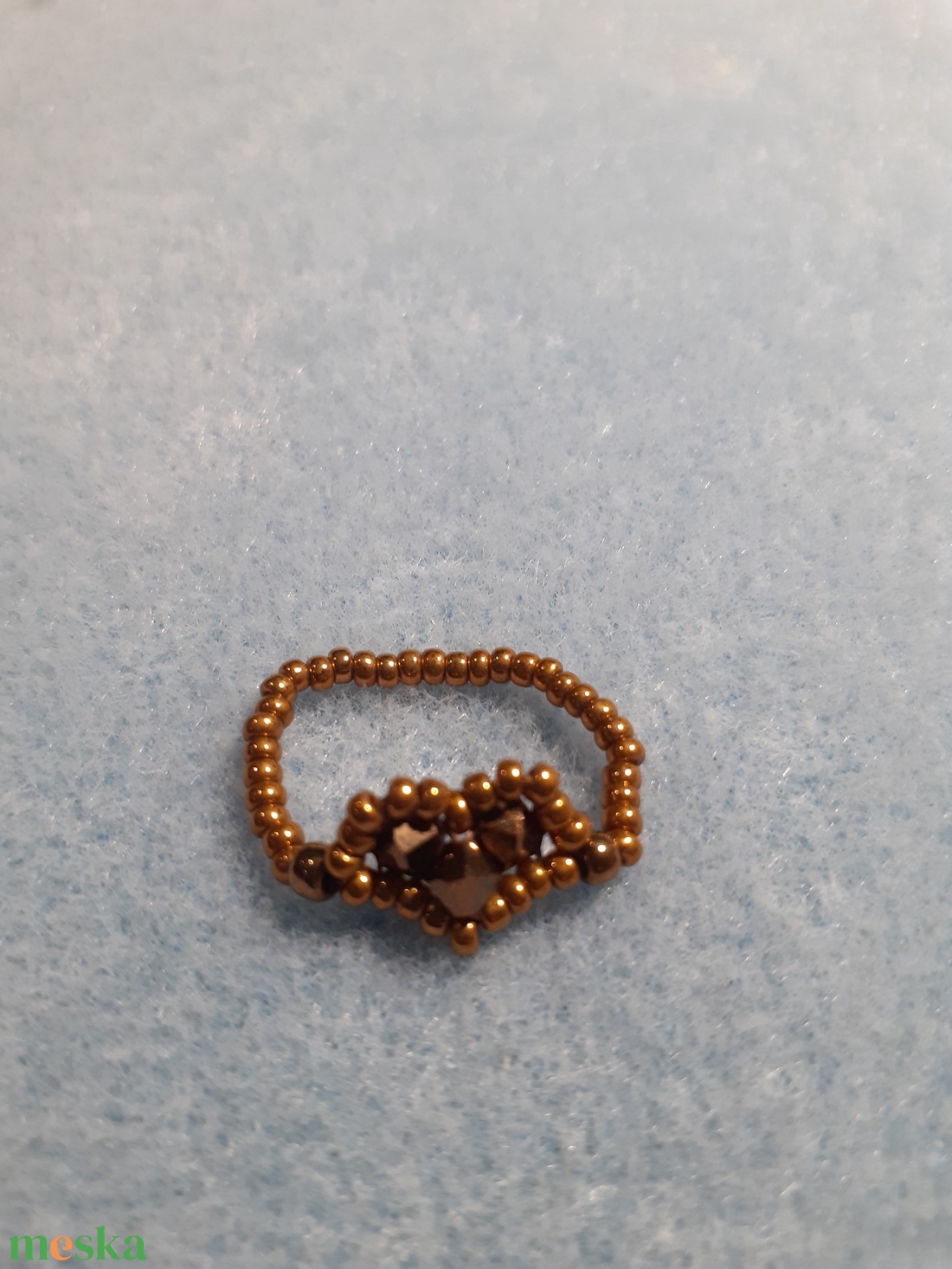 Ragyogó szív - gyöngygyűrű - ékszer - gyűrű - gyöngyös gyűrű - Meska.hu