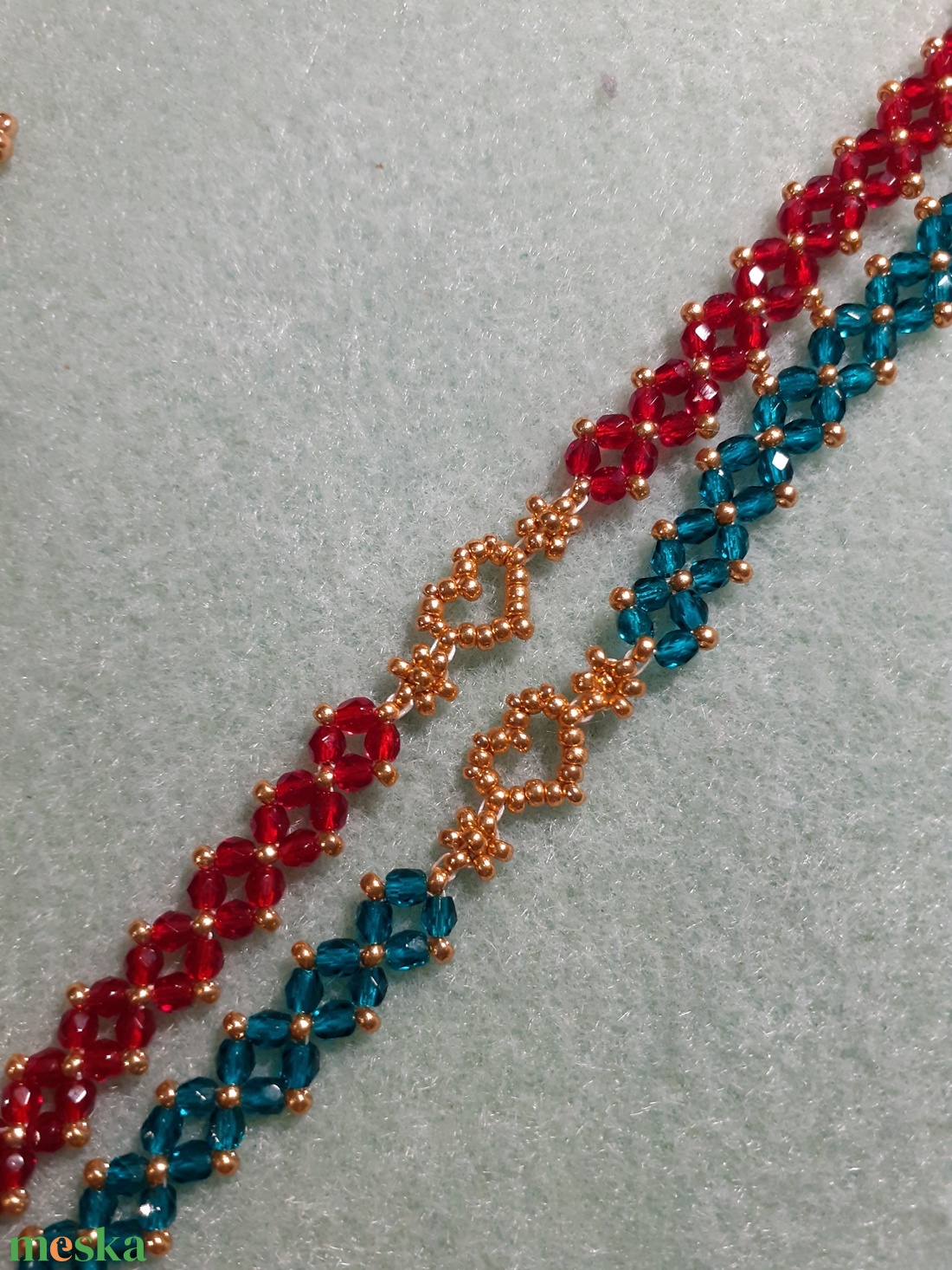 Aranyszív - gyöngykarkötő - ékszer - karkötő - gyöngyös karkötő - Meska.hu