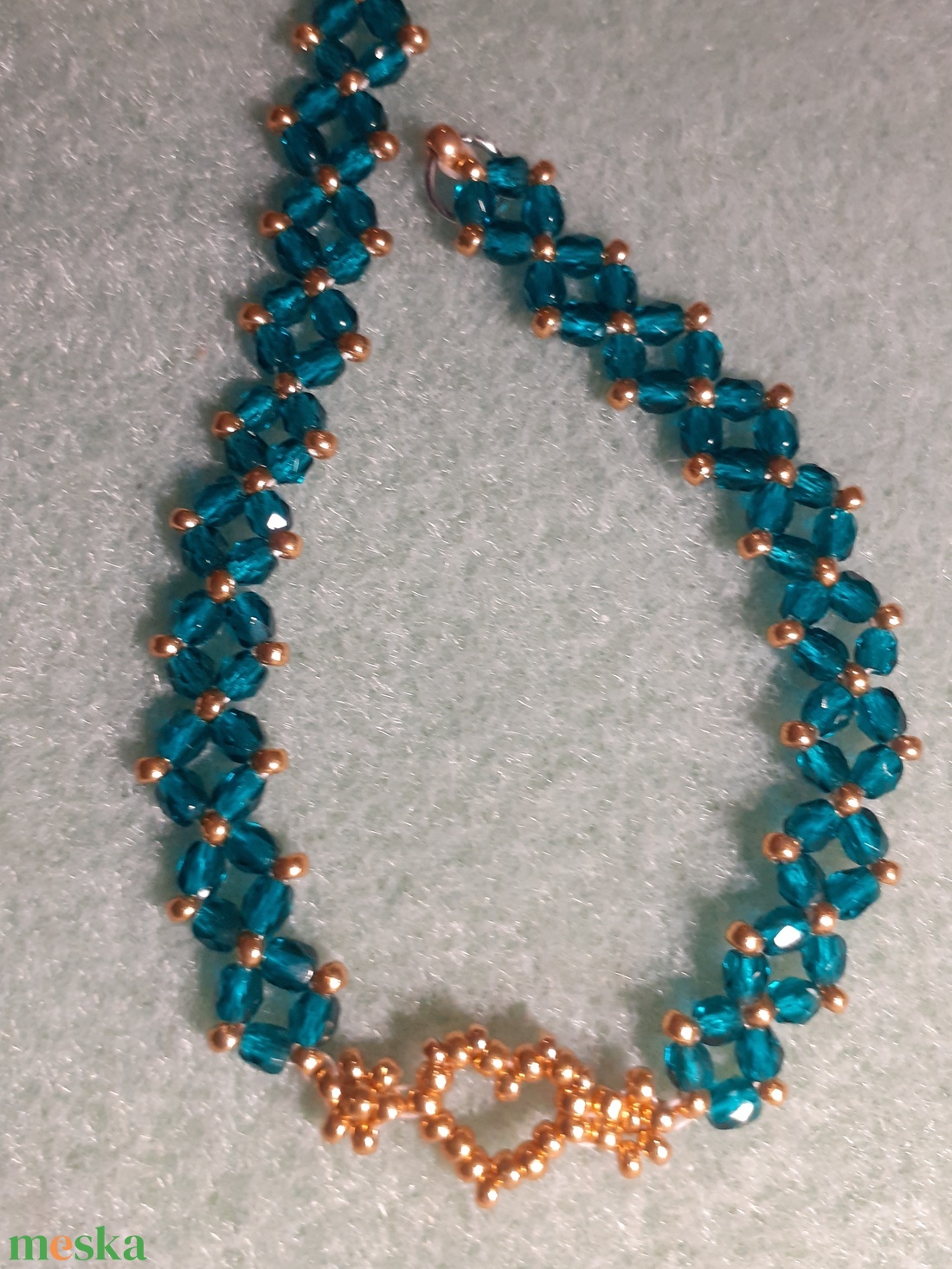 Aranyszív - gyöngykarkötő - ékszer - karkötő - gyöngyös karkötő - Meska.hu