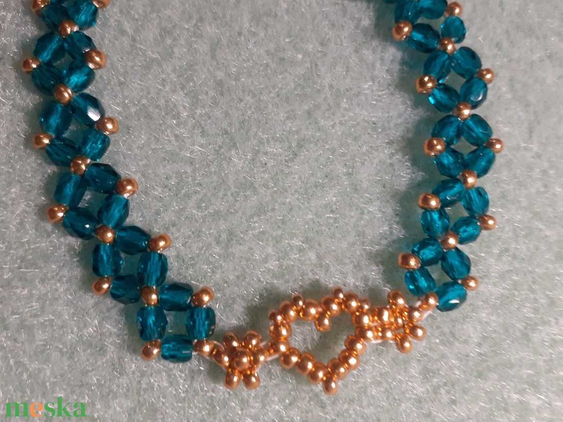 Aranyszív - gyöngykarkötő - ékszer - karkötő - gyöngyös karkötő - Meska.hu