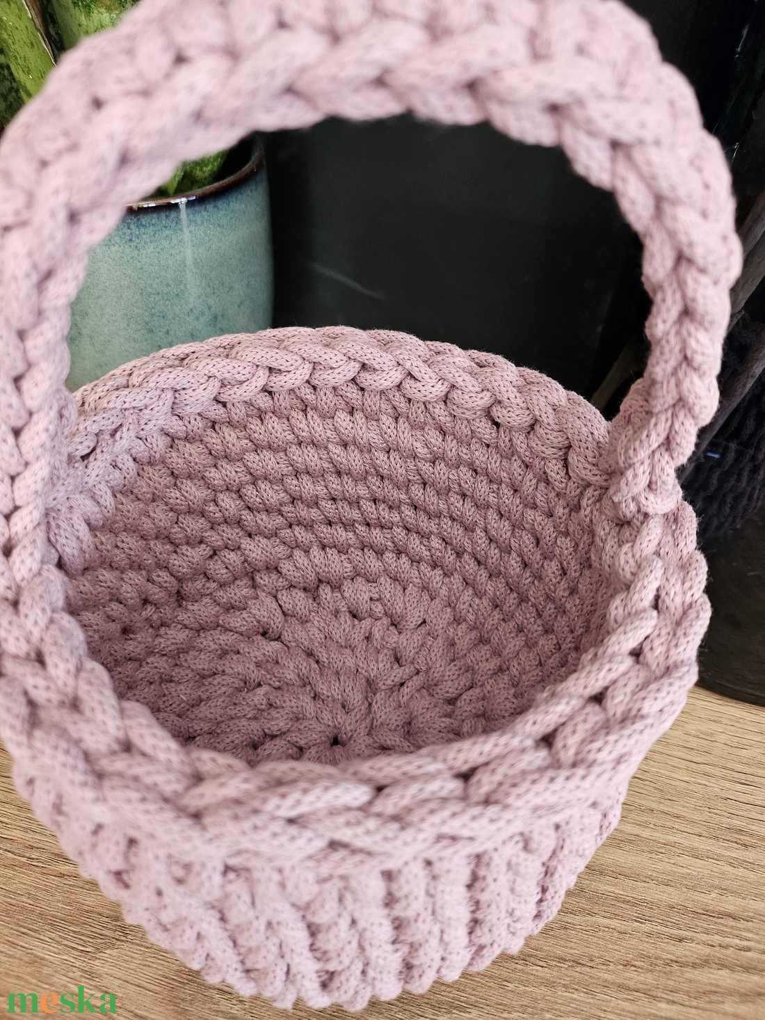 Horgolt kosárka - otthon & életmód - tárolás & rendszerezés - tárolókosár - Meska.hu