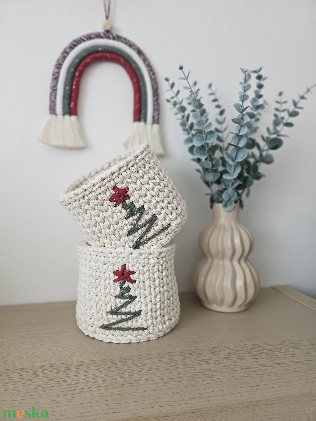 Karácsonyi kosár - otthon & életmód - tárolás & rendszerezés - tárolókosár - Meska.hu