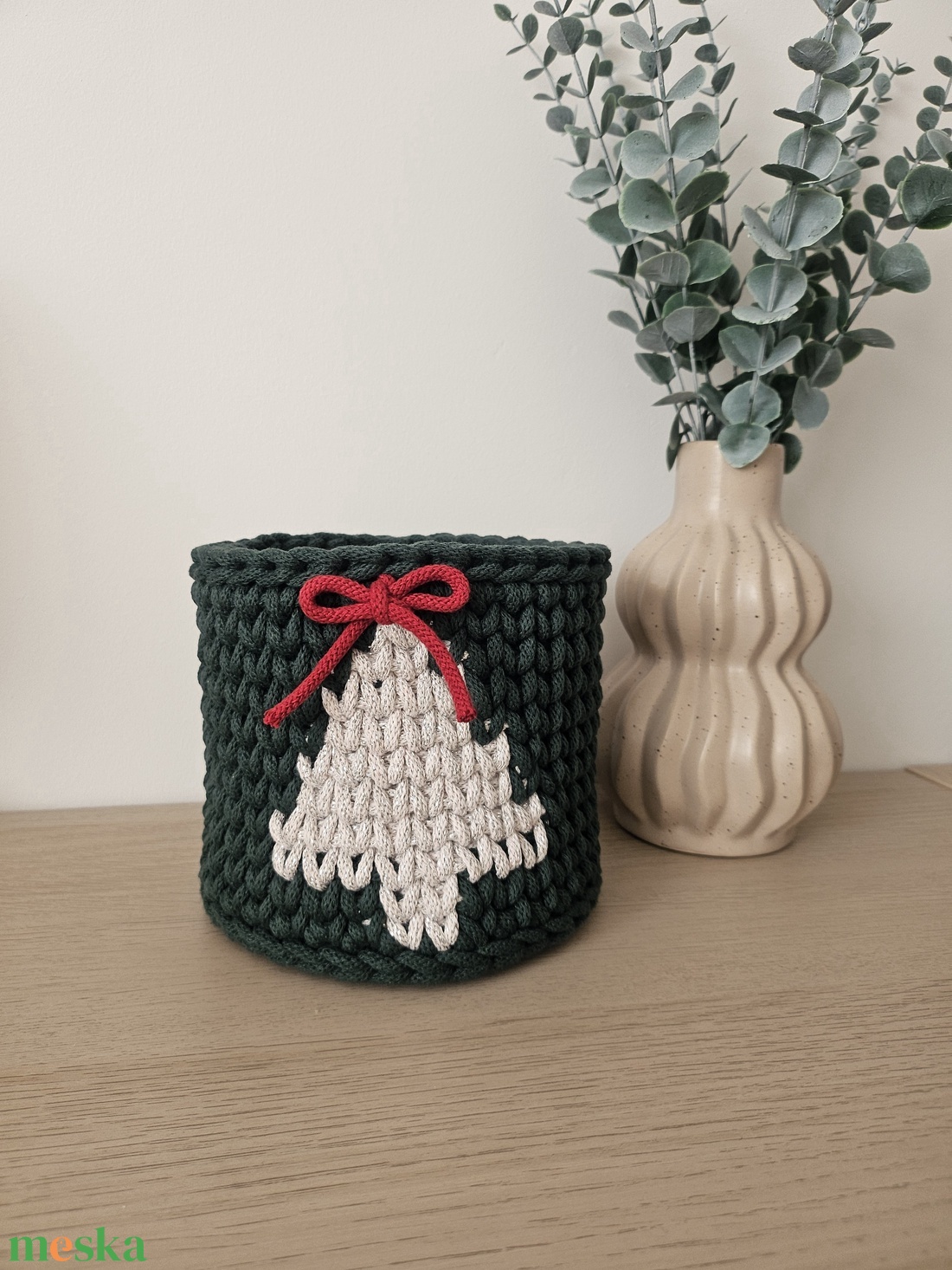 Horgolt kosár  - otthon & életmód - tárolás & rendszerezés - tárolókosár - Meska.hu