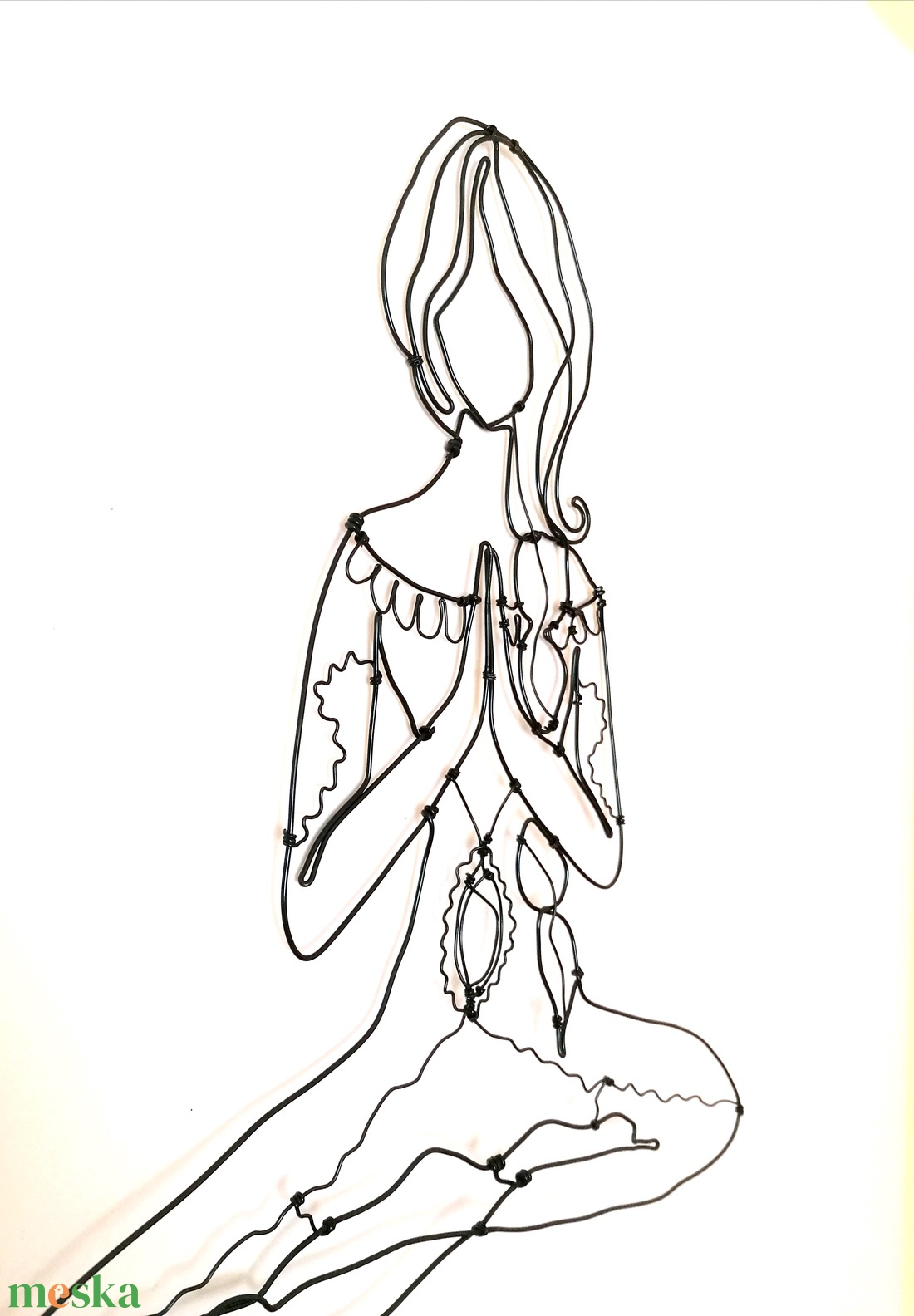 Meditációs jóga póz - fali dekoráció drótból - Spirituális design ajándék - Namaste - otthon & életmód - dekoráció - fali és függő dekoráció - falra akasztható dekor - Meska.hu