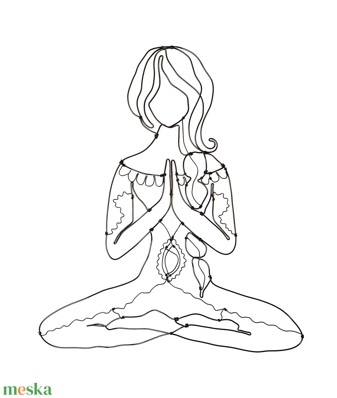 Meditációs jóga póz - fali dekoráció drótból - Spirituális design ajándék - Namaste - otthon & életmód - dekoráció - fali és függő dekoráció - falra akasztható dekor - Meska.hu