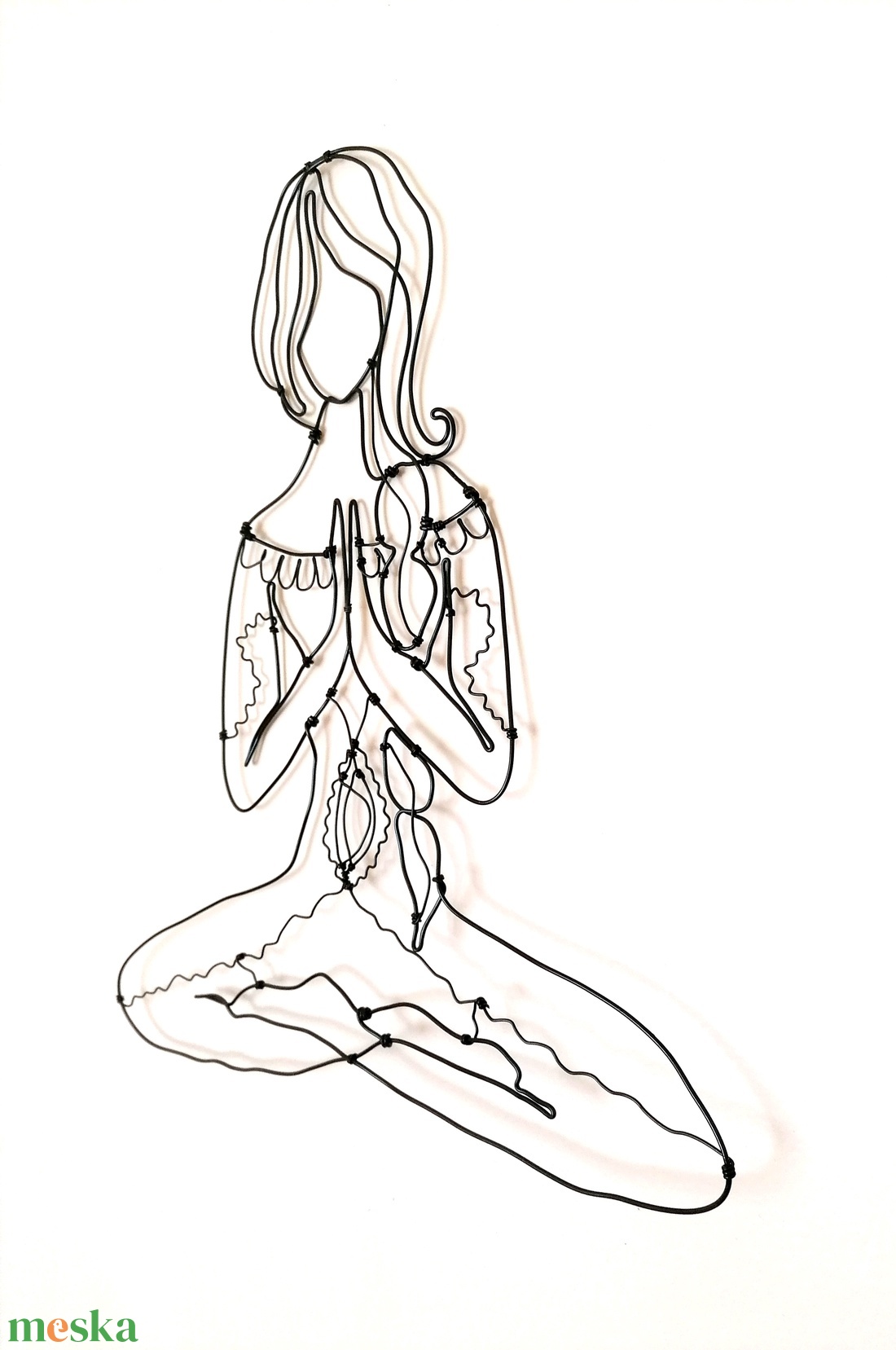 Meditációs jóga póz - fali dekoráció drótból - Spirituális design ajándék - Namaste - otthon & életmód - dekoráció - fali és függő dekoráció - falra akasztható dekor - Meska.hu