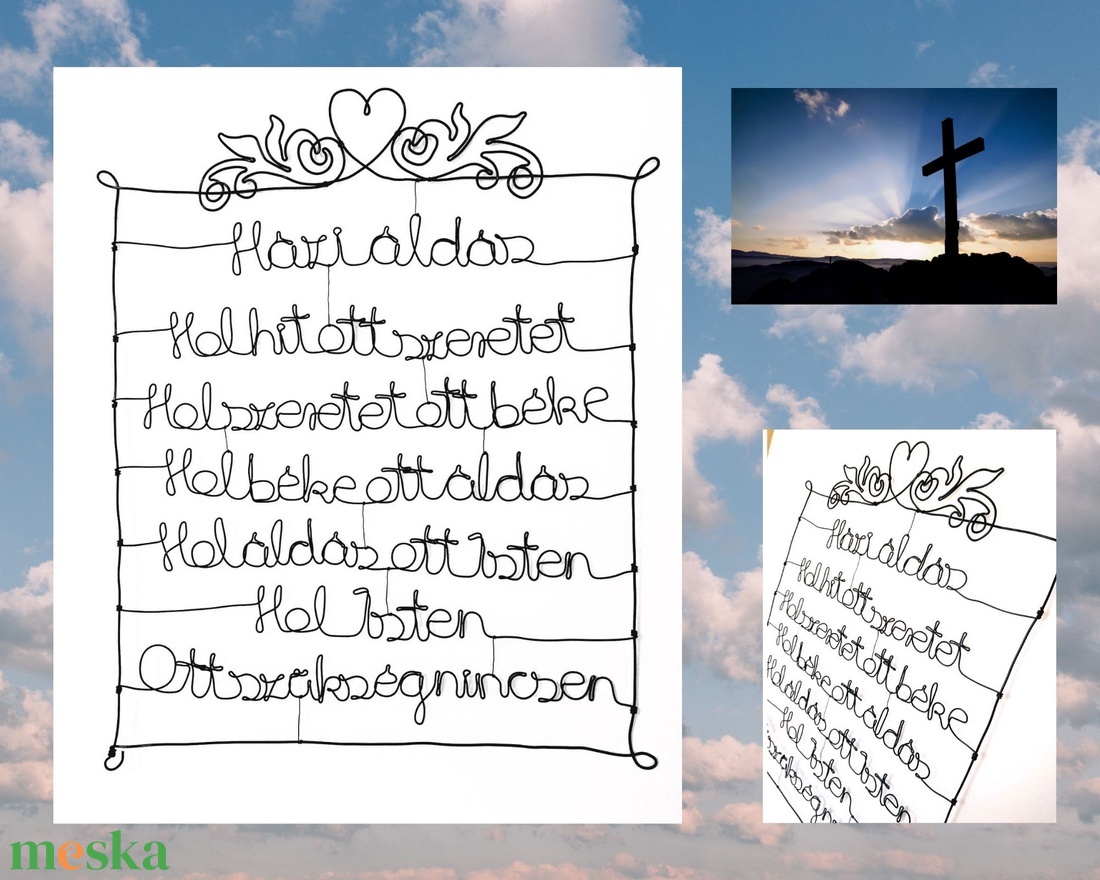 Katolikus házi áldás drótból - modern falra akasztható dekoráció - otthon & életmód - vallás - házi áldás - Meska.hu Katolikus házi áldás drótból - modern falra akasztható dekoráció - otthon & életmód - vallás - házi áldás - Meska.hu