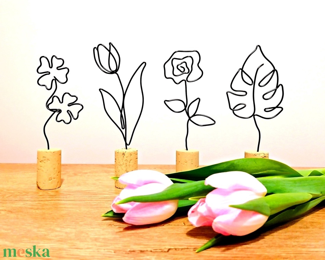  Nőnapi virágok drótból hölgyeknek, kislányoknak, ovisoknak -  nőnapra szeretettel - Tulipán, rózsa - Gyerekektől - otthon & életmód - dekoráció - virágdísz és tartó - csokor & virágdísz - Meska.hu