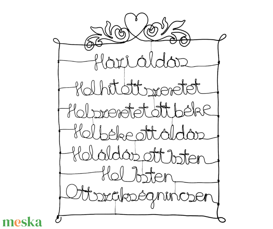 Katolikus házi áldás drótból - modern falra akasztható dekoráció - otthon & életmód - vallás - házi áldás - Meska.hu Katolikus házi áldás drótból - modern falra akasztható dekoráció - otthon & életmód - vallás - házi áldás - Meska.hu