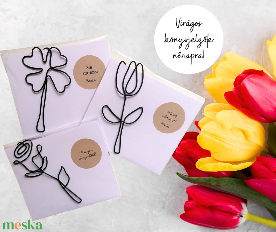 Virágos könyvjelzők drótból - hölgyeknek, kislányoknak, ovisoknak- Nőnapra szeretettel - Nőnapi tulipán, rózsa, lóhere - könyv & zene - könyvjelző - Meska.hu Virágos könyvjelzők drótból - hölgyeknek, kislányoknak, ovisoknak- Nőnapra szeretettel - Nőnapi tulipán, rózsa, lóhere - könyv & zene - könyvjelző - Meska.hu