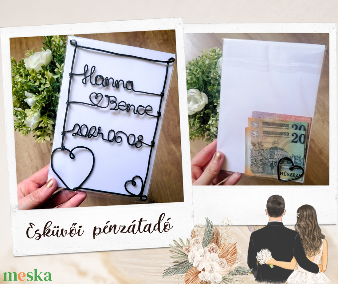 Kreatív, drótból készített pénzátadó esküvőre - Ötletes, személyre szabott nászajándék pénz vagy utalvány átadásához - esküvő - emlék & ajándék - nászajándék - esküvői pénzátadó boríték, kártya - Meska.hu Kreatív, drótból készített pénzátadó esküvőre - Ötletes, személyre szabott nászajándék pénz vagy utalvány átadásához - esküvő - emlék & ajándék - nászajándék - esküvői pénzátadó boríték, kártya - Meska.hu