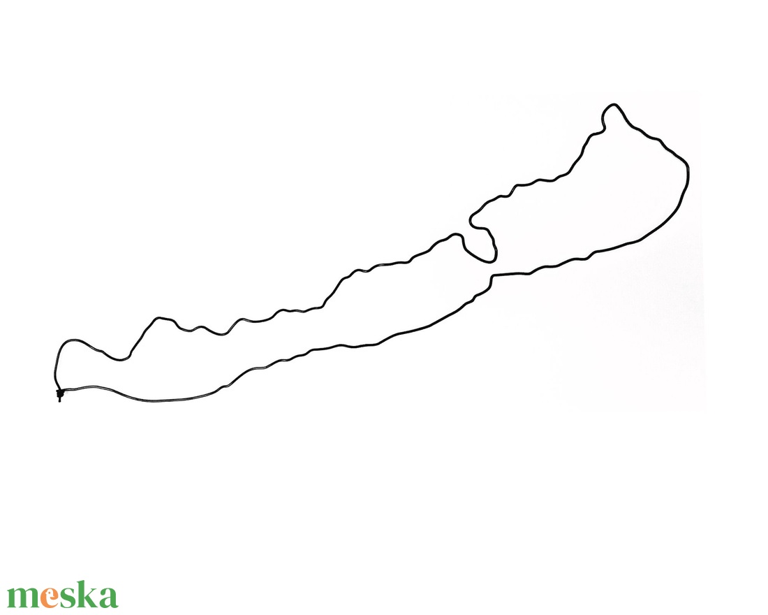 Balatoni körvonal - fali dekoráció drótból - Balaton sziluett - Balaton alakú falra akasztható dísz - ajándékötlet - otthon & életmód - dekoráció - dísztárgy - Meska.hu