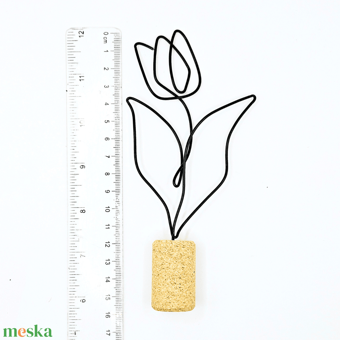 Kis drótvirágok parafadugóban - tulipán, rózsa, lóhere, négylevelű lóhere - Kézműves örök virágok - apró kis ajándék - otthon & életmód - dekoráció - virágdísz és tartó - csokor & virágdísz - Meska.hu