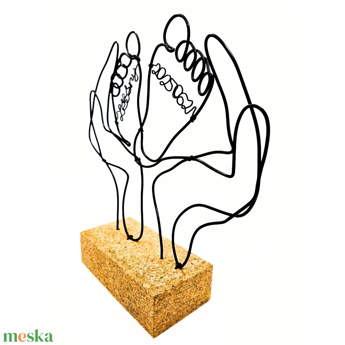 Lábacskák - drótból készült dekoráció személyre szabva egyedi névvel és dátummal - Babalátogató, Babaköszöntő ajándék - otthon & életmód - babaszoba, gyerekszoba - babaszoba dekoráció - Meska.hu