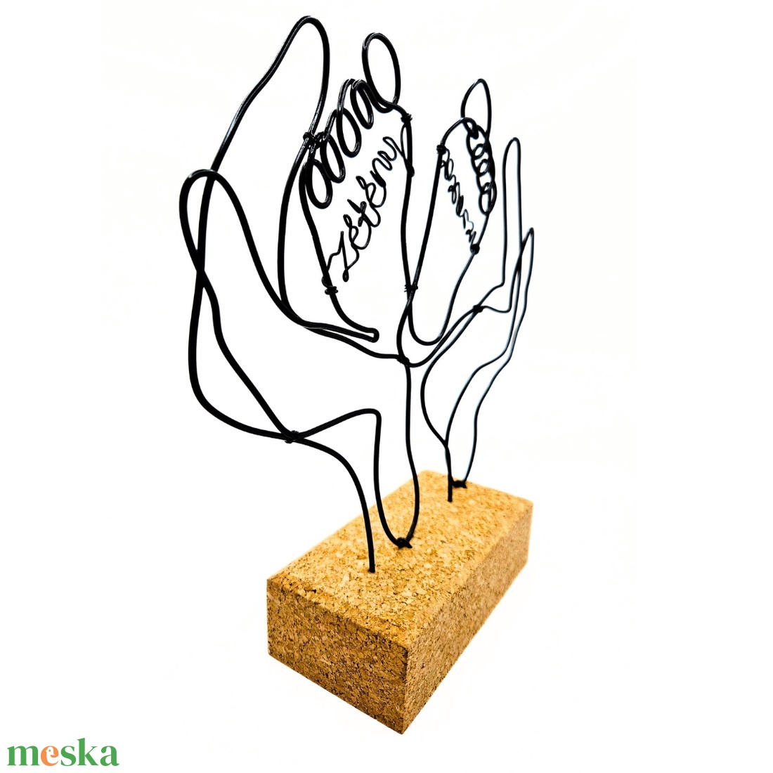 Lábacskák - drótból készült dekoráció személyre szabva egyedi névvel és dátummal - Babalátogató, Babaköszöntő ajándék - otthon & életmód - babaszoba, gyerekszoba - babaszoba dekoráció - Meska.hu