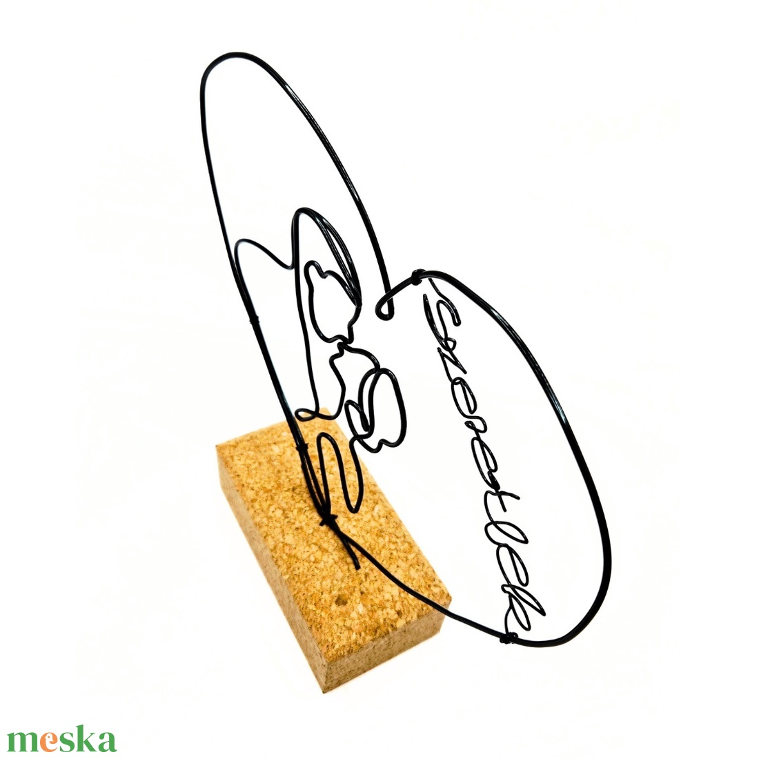 Szeretlek - drótból készült lakásdekoráció - Romantikus ajándék ötlet évfordulóra, esküvőre, Bálint / Valentin napra - otthon & életmód - dekoráció - dísztárgy - Meska.hu