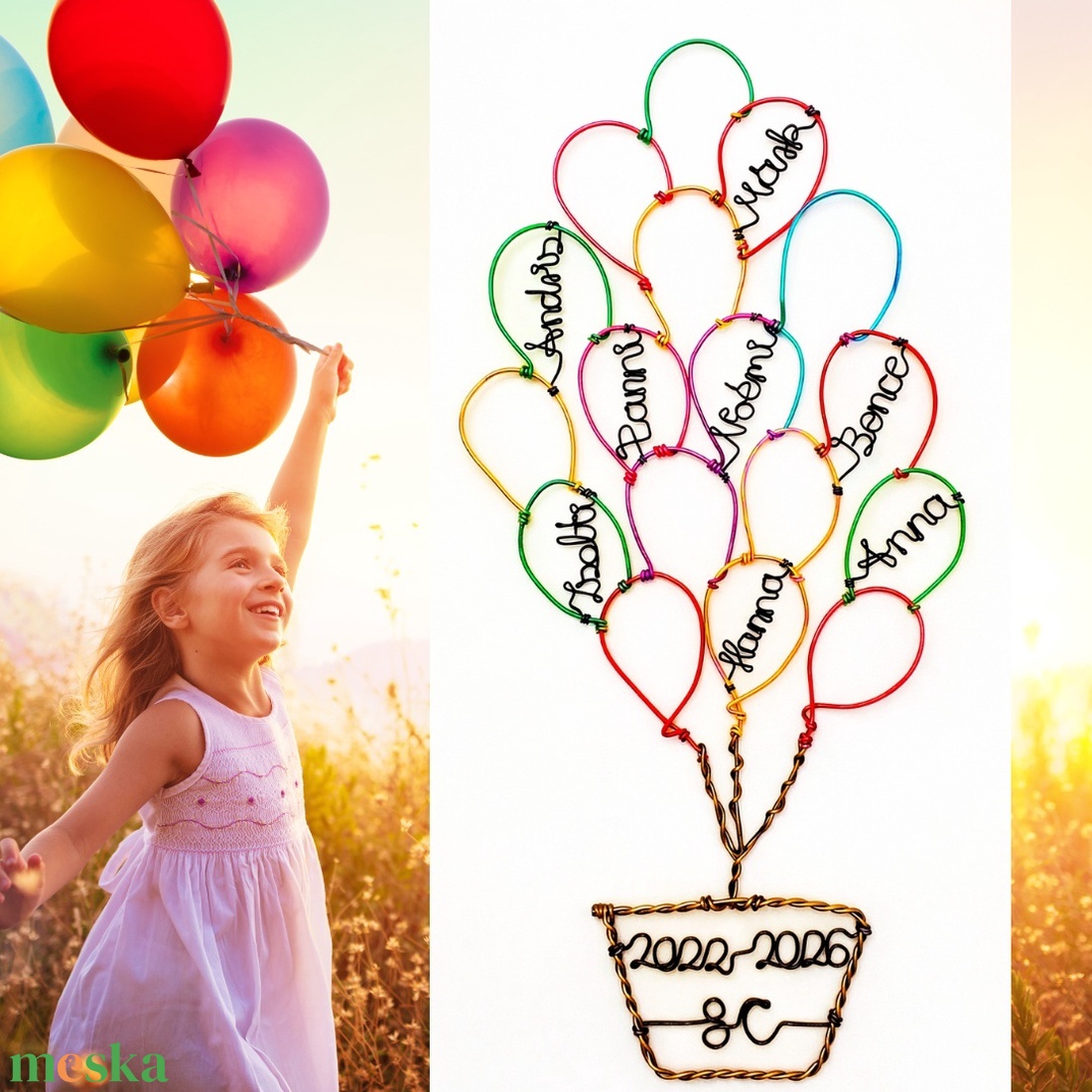 Hőlégballon - Ballagási búcsúajándék ballagó osztályoktól/csoportoktól pedagógusoknak, osztályfőnököknek, óvónéniknek - otthon & életmód - dekoráció - fali és függő dekoráció - függődísz - Meska.hu