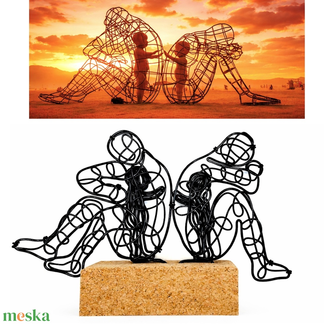 Szeretet-szobor - Szerelem-szobor - Love szobor / Vál / Drótból készített egyedi ajándék és lakásdekoráció - otthon & életmód - dekoráció - dísztárgy - Meska.hu