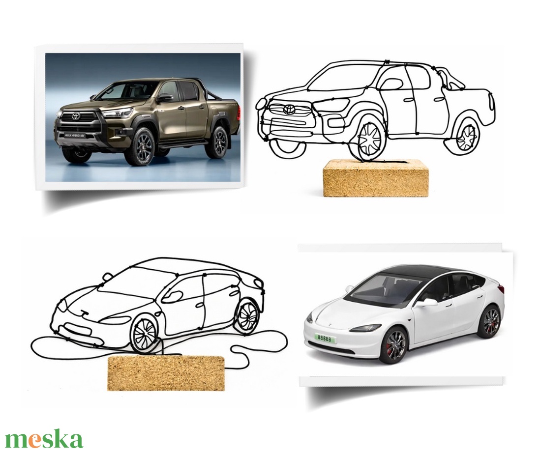 Egyedi szobor drótból fénykép alapján - kreatív ajándékötlet férfiaknak karácsonyra - autó, motor, sport, hobby - otthon & életmód - dekoráció - dekoratív figurák és szobrok - Meska.hu