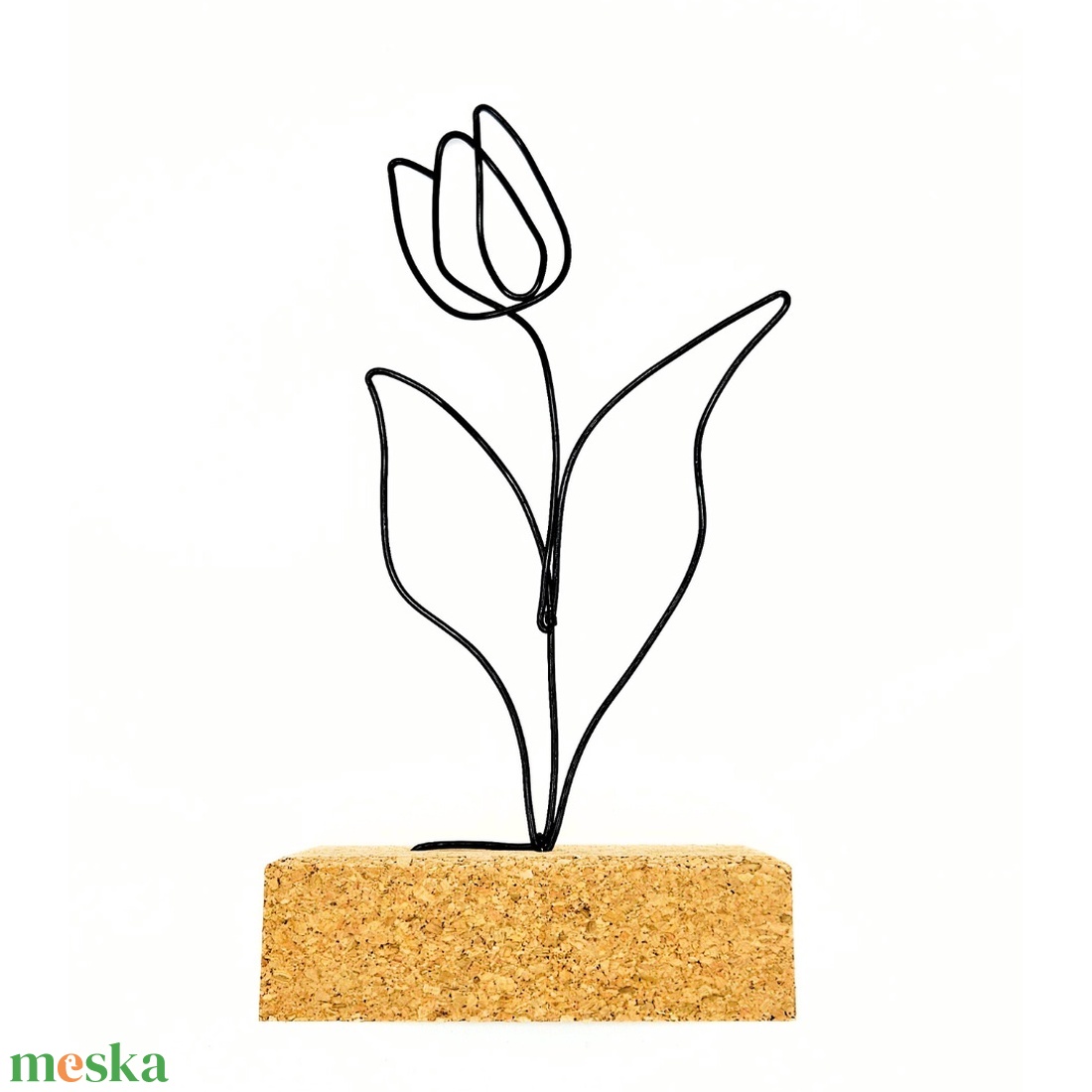 2 db tulipán drótból - modern, elegáns lakásdekoráció -ajándékötlet élő virág helyett hölgyeknek, tanárnőknek, óvónőknek - otthon & életmód - virágdekoráció - virágdíszek - asztali virágdísz - Meska.hu