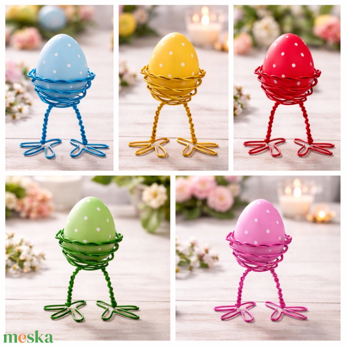 Húsvéti tojástartó � Vidám, színes tavaszi dekoráció és asztaldísz - Arany, kék, piros, pink és zöld színek - ajándék - otthon & életmód - dekoráció - asztal és polc dekoráció - asztaldísz - Meska.hu