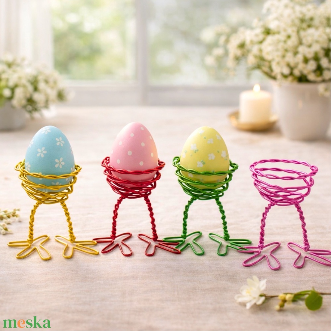 Húsvéti tojástartó � Vidám, színes tavaszi dekoráció és asztaldísz - Arany, kék, piros, pink és zöld színek - ajándék - otthon & életmód - dekoráció - asztal és polc dekoráció - asztaldísz - Meska.hu