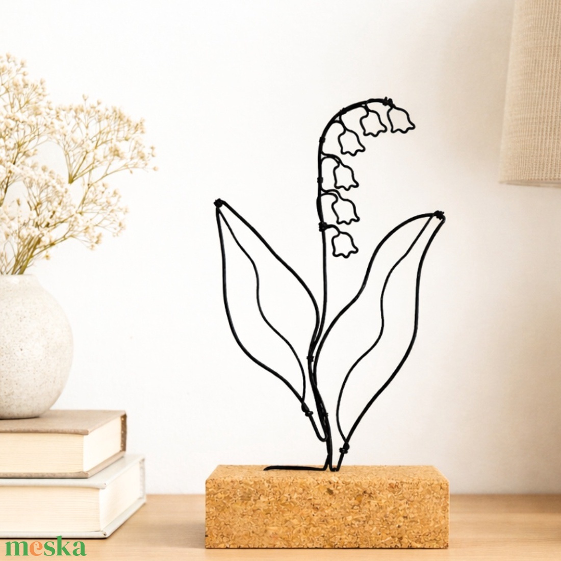 Gyöngyvirág drótból - kézműves lakásdekoráció és maradandó, virágos ajándék anyák napjára, ballagásra, pedagógusnapra - otthon & életmód - virágdekoráció - virágdíszek - asztali virágdísz - Meska.hu