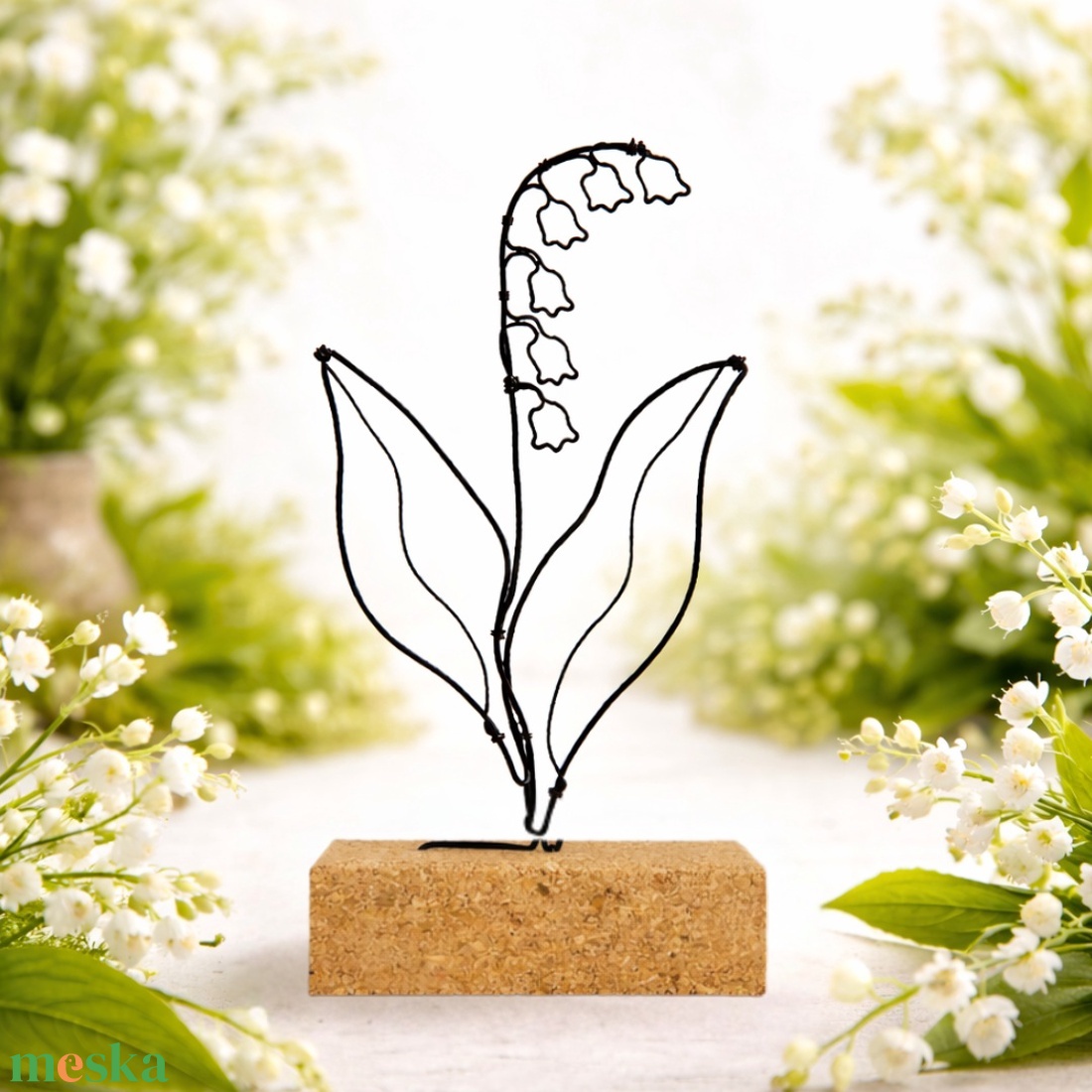 Gyöngyvirág drótból - kézműves lakásdekoráció és maradandó, virágos ajándék anyák napjára, ballagásra, pedagógusnapra - otthon & életmód - virágdekoráció - virágdíszek - asztali virágdísz - Meska.hu