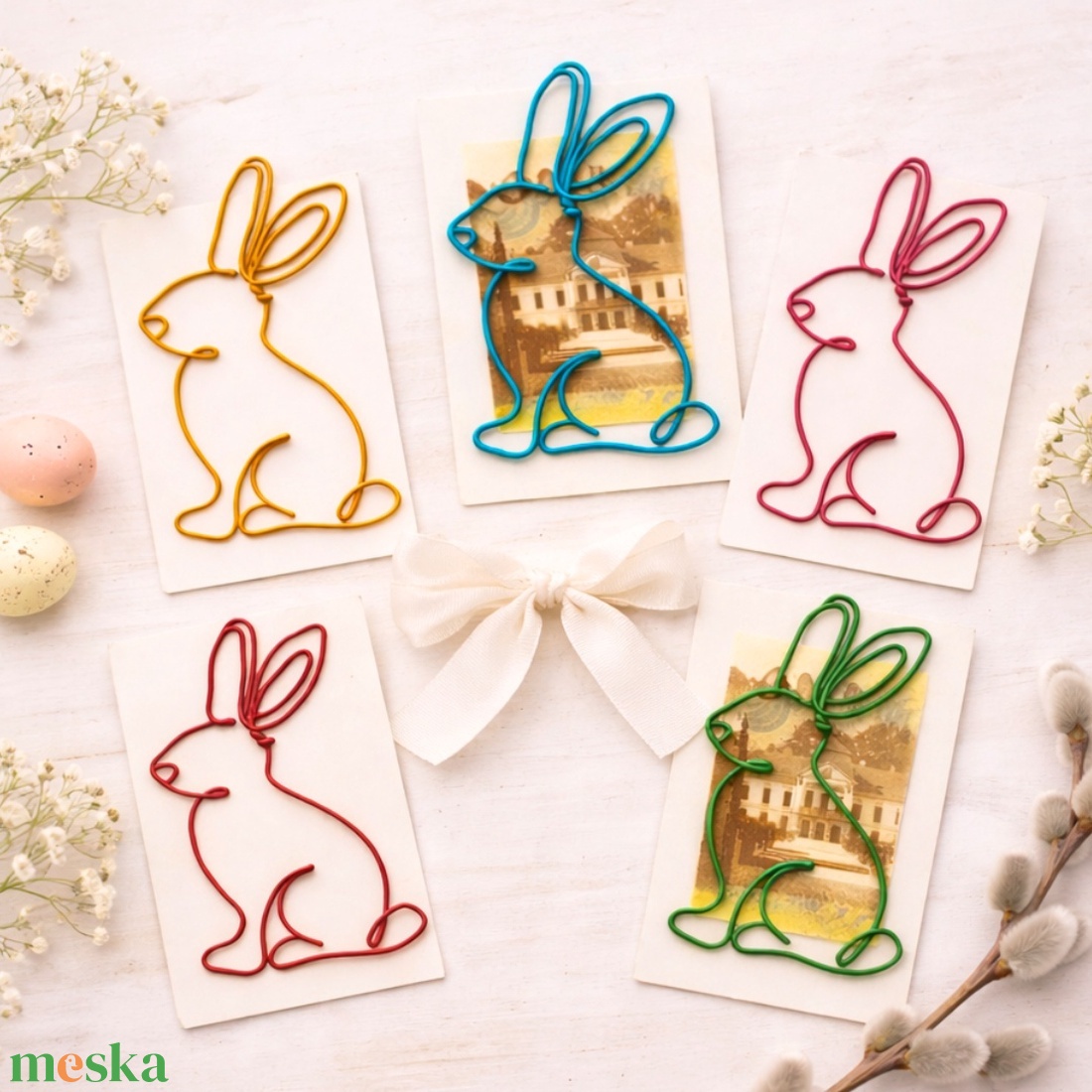 Húsvéti nyuszis könyvjelzők - ajándékötlet tanároknak, gyerekeknek húsvétra - pénzátadó locsolóknak - tapsifüles/nyúl  - ünnepi díszek, dekorációk - húsvéti díszek és dekorációk - húsvéti pénzátadó - Meska.hu