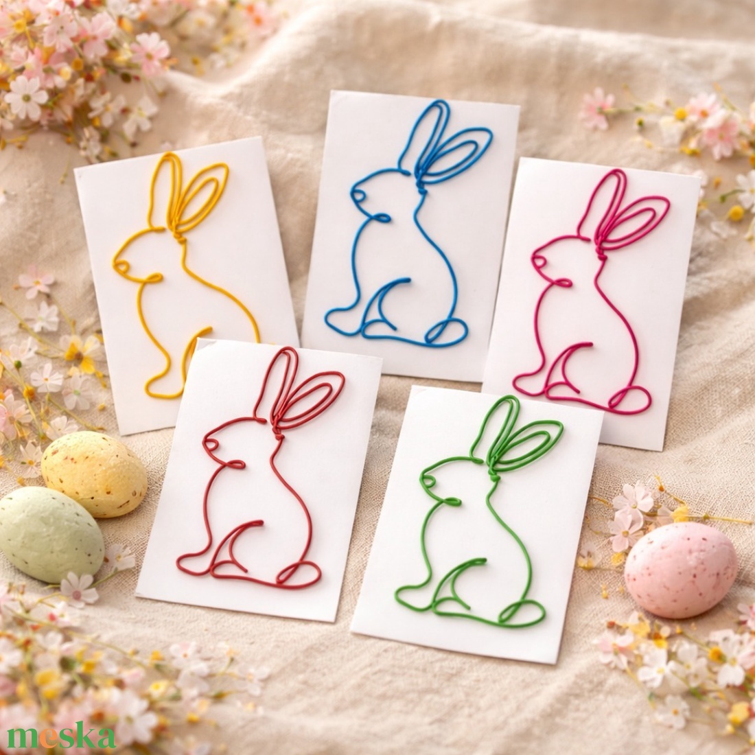 Húsvéti nyuszis könyvjelzők - ajándékötlet tanároknak, gyerekeknek húsvétra - pénzátadó locsolóknak - tapsifüles/nyúl  - ünnepi díszek, dekorációk - húsvéti díszek és dekorációk - húsvéti pénzátadó - Meska.hu