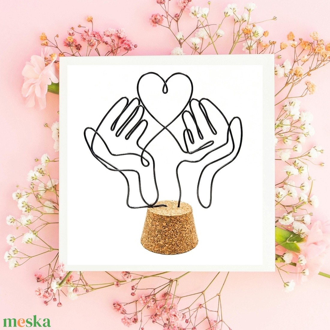 Ballagási búcsúajándék tanároknak, pedagógusoknak, óvónőknek � Szívet tartó kezek drótból - Pedagógusnapra, tanévzáróra - otthon & életmód - dekoráció - asztal és polc dekoráció - asztaldísz - Meska.hu