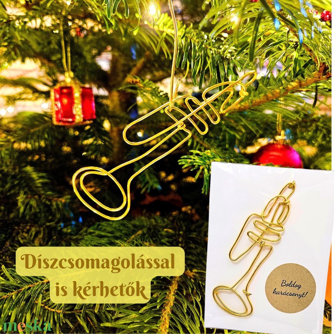 Egyedi karácsonyfadíszek drótból BÁRMILYEN formával - Személyre szóló karácsonyi ajándék férfiaknak, nőknek karácsonyra - karácsony - karácsonyi lakásdekoráció - karácsonyfadíszek - Meska.hu