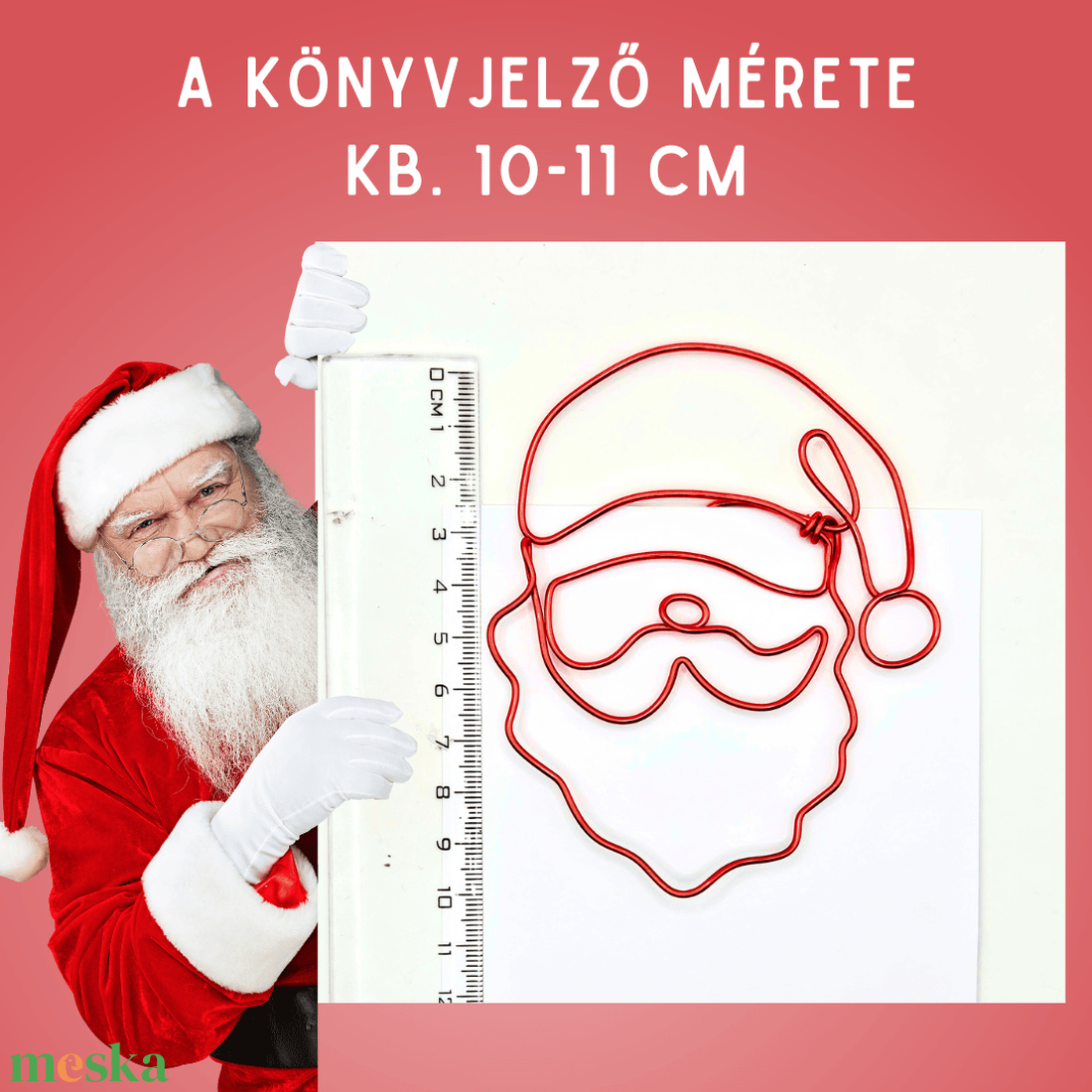 Télapó / Mikulás könyvjelzők drótból - apró ajándékötlet a mikulás zsákba, mikulás csomagba az édesség mellé gyerekeknek - könyv & zene - könyvjelző - Meska.hu