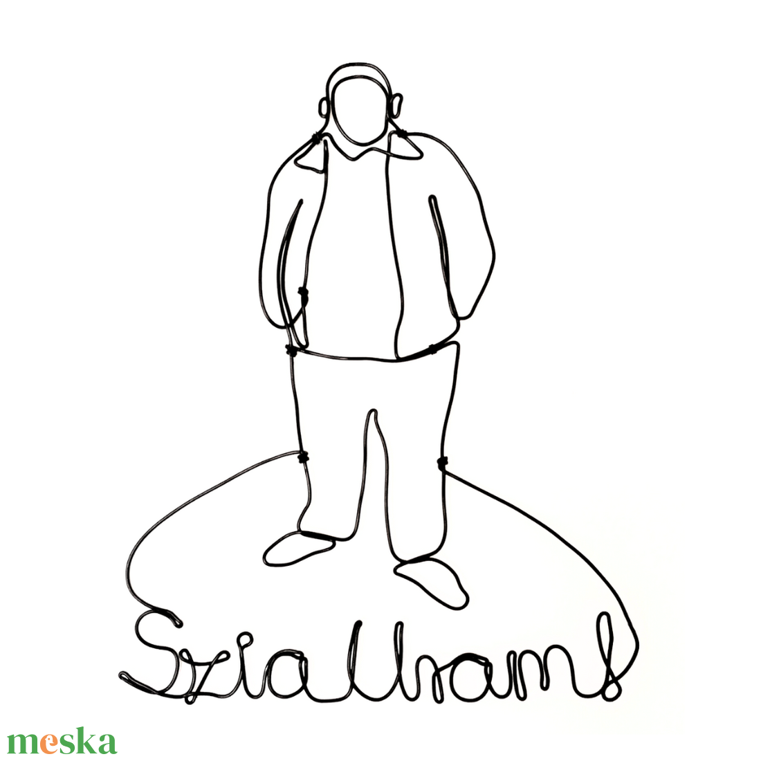 Szia Uram! Vicces ajándék érdekel? - egyedi, humoros falikép drótból internetes mém ötlete alapján - ajándék férfiaknak - otthon & életmód - dekoráció - fali és függő dekoráció - falra akasztható dekor - Meska.hu
