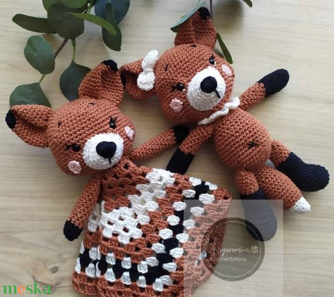 Horgolt róka szett - játék & sport - plüssállat & játékfigura - róka - Meska.hu Horgolt róka szett - játék & sport - plüssállat & játékfigura - róka - Meska.hu