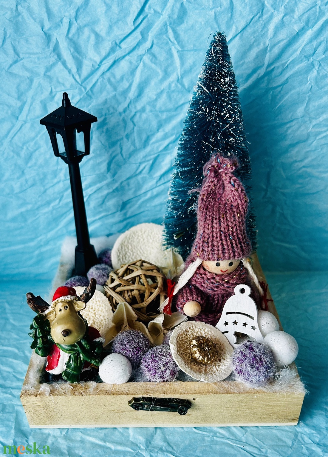 Manó kislány  - karácsony - karácsonyi lakásdekoráció - karácsonyi lakásdíszek - Meska.hu